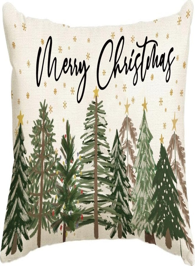Baccessor Merry Christmas Pillow Cover 12x20 Inch, Xmas Trees Lumbar Pillow Case Christmas Winter Decoration for Cushion Sofa Couch Indoor Outdoor 1 Piece - Image 1